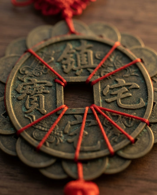 Taoist Twelve Emperor Coins Plum Blossom Feng Shui Hanging Charm – Home Protection & Wealth Attracting Copper Ornament