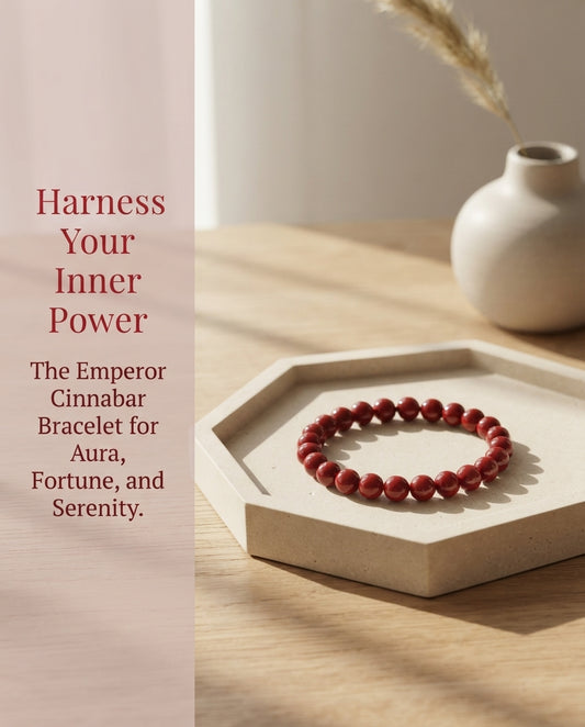 Imperial Cinnabar Bead Bracelet – Traditional Chinese Inspired Bracelet for Protection, Confidence & Prosperity