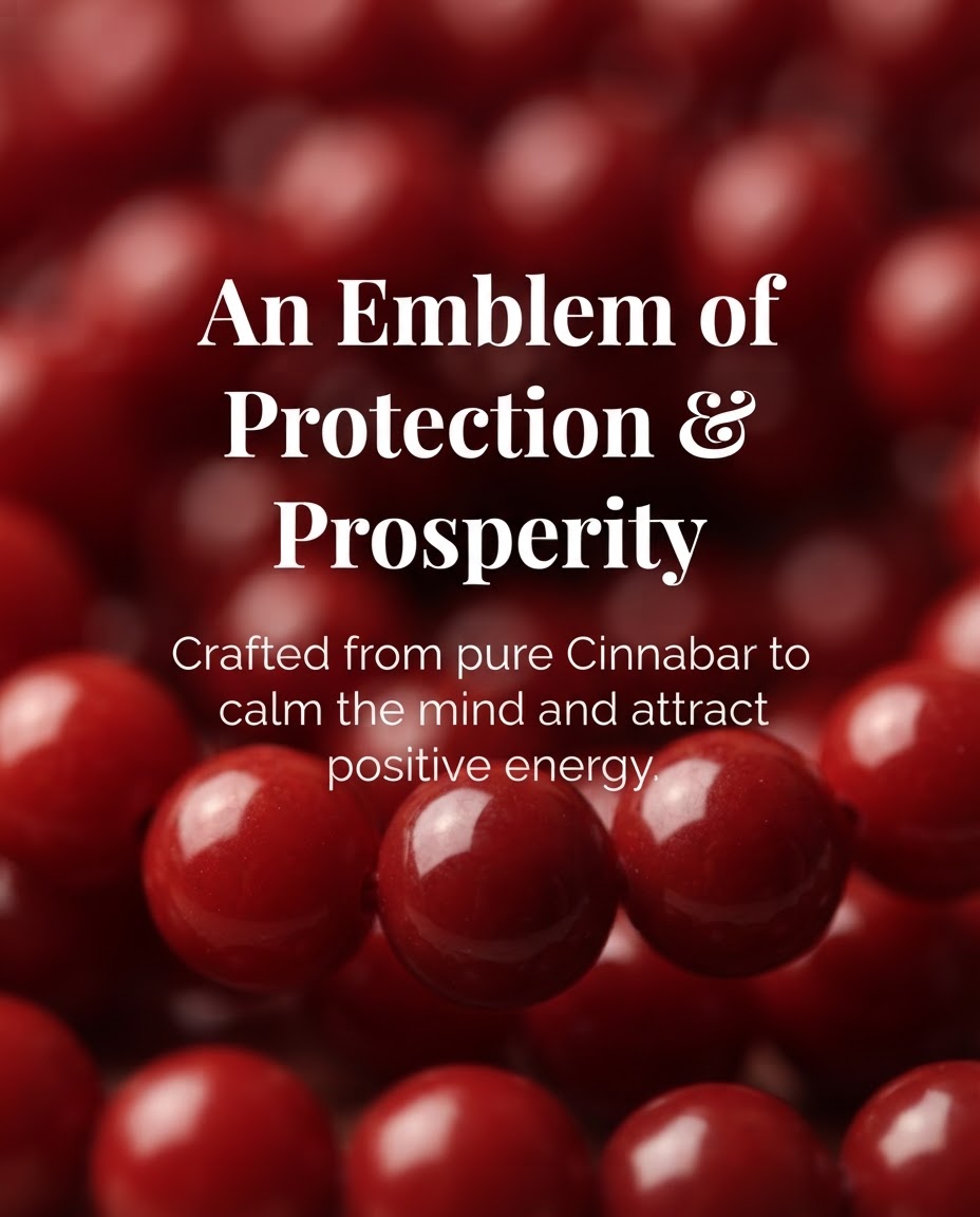 Imperial Cinnabar Bead Bracelet – Traditional Chinese Inspired Bracelet for Protection, Confidence & Prosperity