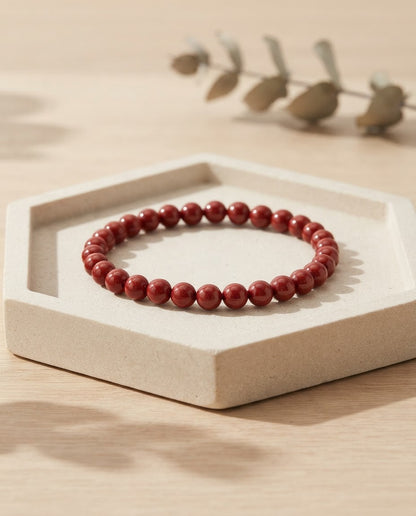 Imperial Cinnabar Bead Bracelet – Traditional Chinese Inspired Bracelet for Protection, Confidence & Prosperity