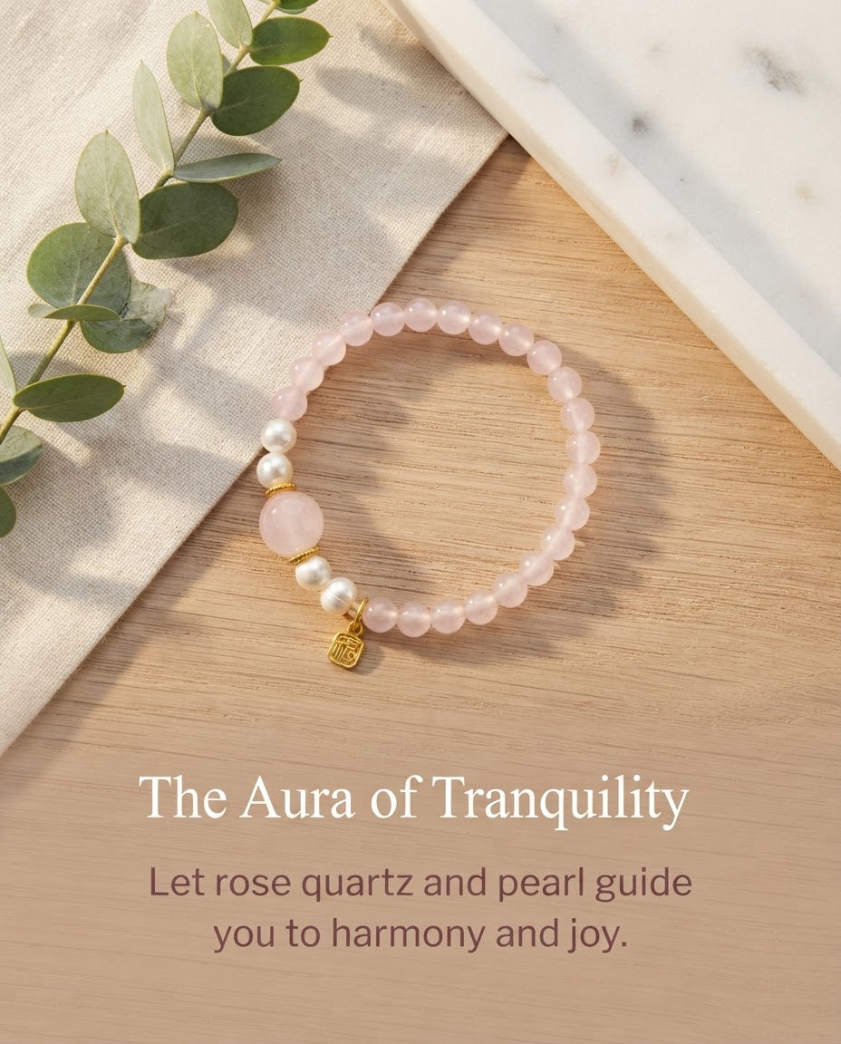 Rose Quartz Pearl Bracelet – Elegant Crystal Bracelet for Gentle Energy, Harmony & Positive Connections