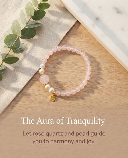 Rose Quartz Pearl Bracelet – Elegant Crystal Bracelet for Gentle Energy, Harmony & Positive Connections