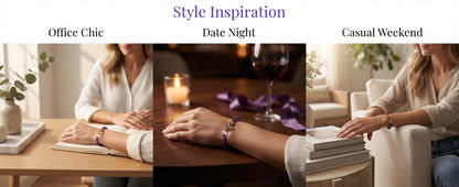Amethyst & Golden Crystal Bracelet – Feng Shui Inspired Crystal Bracelet for Calm Energy, Wisdom & Prosperity
